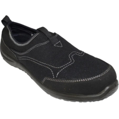 Tegid Black slip on safety trainers Black