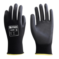 Unigloves 290B PU Palm Coated Gloves - Black