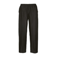 Black Adult Rain Trousers 100% Polyester PVC Coated