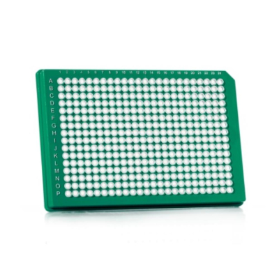 Azenta Life Sciences FrameStar 384 Well PCR Plate Ultra-Rigid Skirted Green Frame Clear Wells A24 Cu