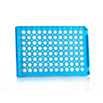 Azenta Life Sciences FrameStar 96 Well PCR Plate Semi-Skirted ABI Style with Upstand Blue Frame Clea