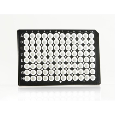 Azenta Life Sciences FrameStar 96 Well PCR Plate Semi-Skirted Black Frame White Wells A12 Cut Corner