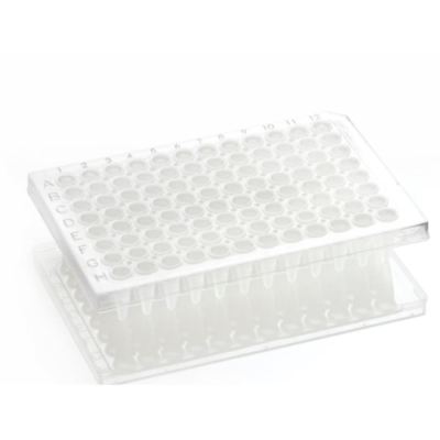 Azenta Life Sciences FrameStar 96 Well PCR Plate Semi-Skirted Clear Frame Frosted Wells A12 Cut Corn