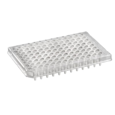 Azenta Life Sciences FrameStar 96 Well PCR Plate Semi-Skirted Clear Frame White Wells H1 Cut Corner