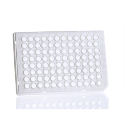 Azenta Life Sciences 96 Well PCR Plate Semi-Skirted Roche Style Low Profile H12 Cut Corner White