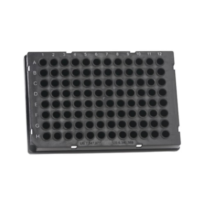 Azenta Life Sciences FrameStar 96 Well PCR Plate Skirted Low Profile Black Frame Black Wells H1 Cut