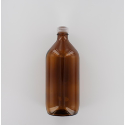 Aurora Scientific 1000mL Amber Glass (Type 3 - Soda Lime) Bottle  with Natural Polypropylene Cap  wi