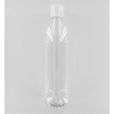 Aurora Scientific 1000mL Clear PET (Polyethylene) Bottle  with White Polypropylene Cap Dosed with So