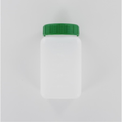 Aurora Scientific 500mL Natural HDPE (High Density PolyEthelyne) Bottle  with Green Polypropylene Ca