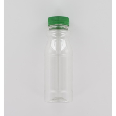Aurora Scientific 250mL Clear PET (Polyethylene) Bottle  with Green HDPE Cap