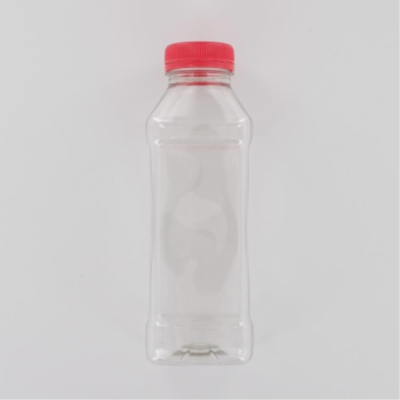 Aurora Scientific 500mL Clear PET (Polyethylene) Bottle  with Red HDPE Cap