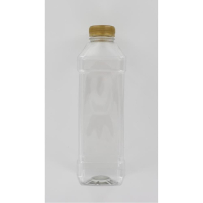 Aurora Scientific 1000mL Clear PET (Polyethylene) Bottle  with Gold HDPE Cap Dosed with Ascorbic Aci