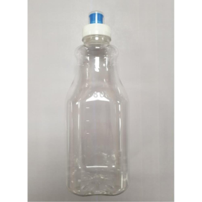 Aurora Scientific 1000mL Clear PET (Polyethylene) Bottle  with White/Blue HDPE (Base) - PP (Cover) -