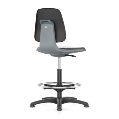 Bimos Labsit 3 Chair Artificial Leather with Glides Foot Ring Polyamide Base - Grey