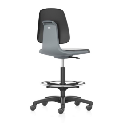 Bimos Labsit 4 Chair PU-foam with Stop and Go Castors Foot Ring Polyamide Base - Anthracite