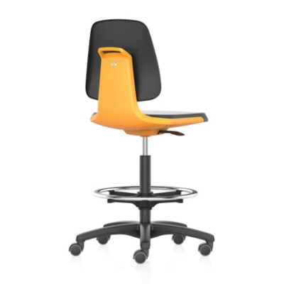 Bimos Labsit 4 Chair PU-foam with Stop and Go Castors Foot Ring Polyamide Base - Orange
