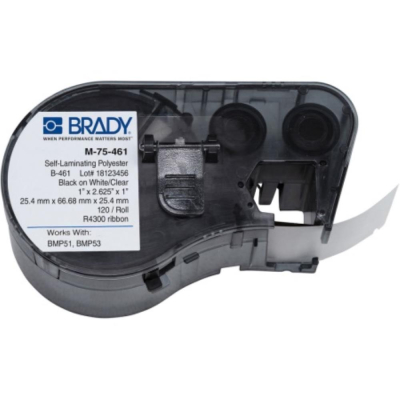 Label Cartridge Black on White 66.7mm x 25.4mm
