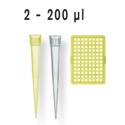 Pipette Tips Bulk 2-200uL Non-sterile PP IVD Yellow