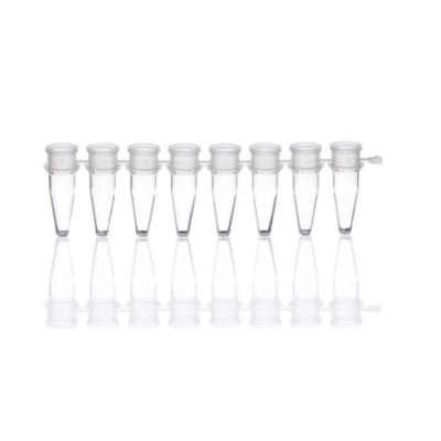 BRAND 0.2mL 8-Well PCR Tube Strips with Separate Flat Cap Strips Clear