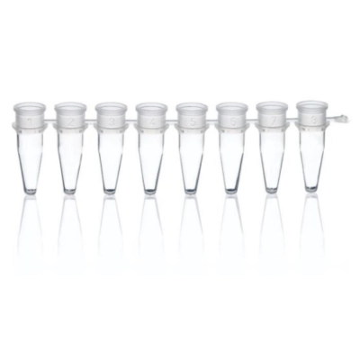 BRAND 0.2mL 8-Well PCR Tube Strips without Caps Clear