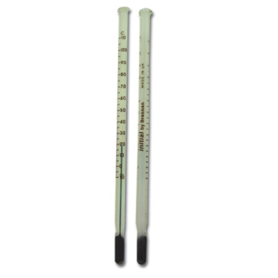 Lab Thermometer 150mm -10 to 110C green spirit
