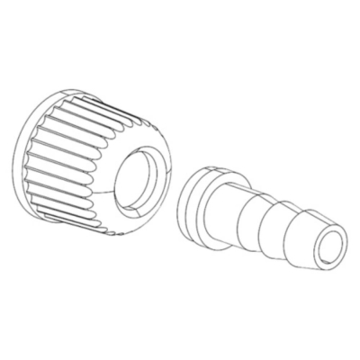 Set of four Rotavapor straight tubing connectors with silicone seals