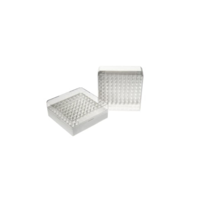 ClearLine Polycarbonate Cryogen Box 100 Places  132x132mm for 1.2 and 2mL Tubes - Blue Bottom
