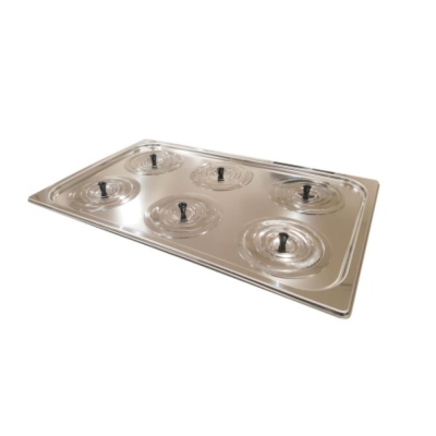 6 x 105mm stainless steel concentric ringed lid to suit 9 22 and 28 litre unstirred baths