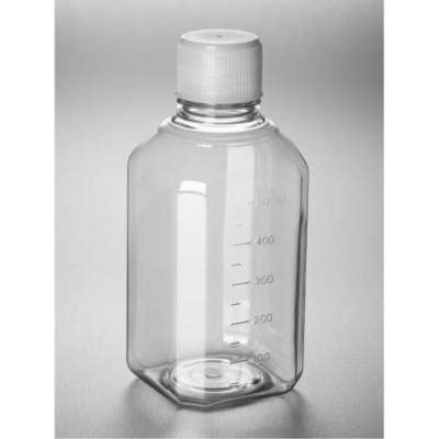 Corning PET Media Bottle 500mL Graduated 31mm IATA-Validated Screw Cap Sterile Pre-assembled 12 per