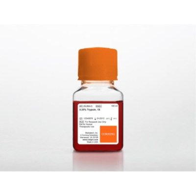 100mL Trypsin 1x 0.25% Trypsin in HBSS without calcium and magnesium Porcine Parvovirus tested