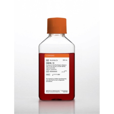 500mL DMEM (Dulbeccos Modification of Eagles Medium) with 4.5 g/L Glucose 25 mM HEPES Sodium Pyruvat
