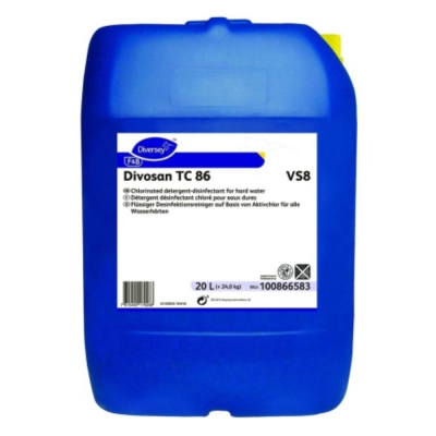 Diversey Divosan TC86 Low Foaming Chlorinted Alkaline Detergent Disinfectant VS8