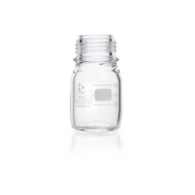 Duran Original GL45 Laboratory Bottle, Clear  without Screw Cap and Pouring Ring - 100mL