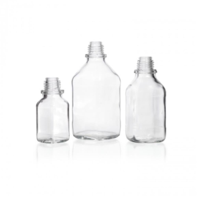 DURAN Square Clear Soda Lime Glass Bottle Narrow Mouth 250mL