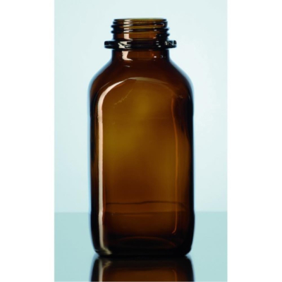 DURAN Square Amber Soda Lime Glass Bottle Wide Mouth 100mL
