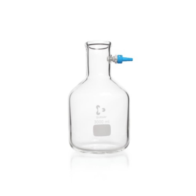 DURAN Heavy Wall Filtering Glass Flasks Plastic Sidearm 15L