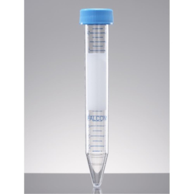 Falcon 15mL Conical Polystyrene Centrifuge Tube  with Dome Seal Screw Cap, Sterile, Racked
