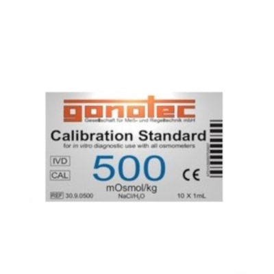 Gonotec ampoules of calibration standard 500 mOsmol/kg for Osmomat 010/030/3000/auto pack of 10 x 1m