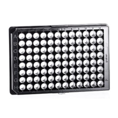 Greiner 96 well TC treated plate black uclear with lid sterile