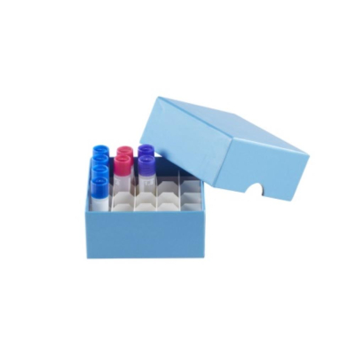 Heathrow Scientific Cardboard Cryogenic Tube box 25 place 5x5 format - for 1.5/2ml tubes - pk25