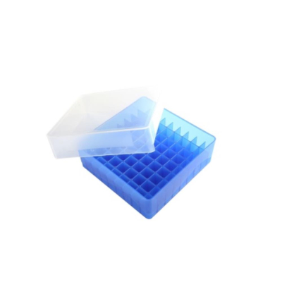 Heathrow Scientific 81-Well Tube Storage Box - Blue - Blue