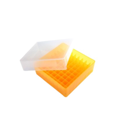 Heathrow Scientific 81-Well Tube Storage Box - Orange