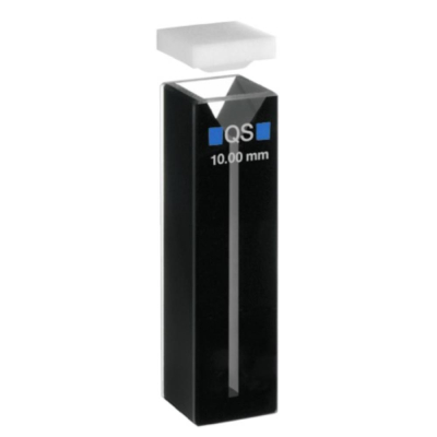 Hellma Absorbance/transmission Cuvette Quartz Black Body With PTFE Lid 10mm Path Length 700ul Fill V