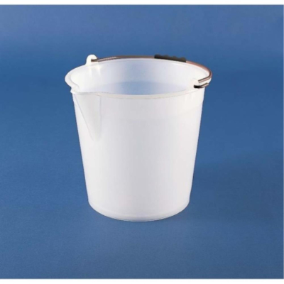 Graduated Bucket with Pouring Spout, White, 9L,  250x280mm (HxDiam)