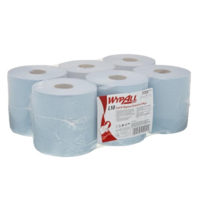 Kimberly-Clark WYPALL L10 food and hygiene wiping paper centrefeed 800 sheets 38 x 19.5cm blue