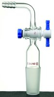 Synthware 90 degree vacuum adapter with PTFE stopcock, male Joint: ST/NS 19/22