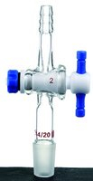 Synthware straight vacuum adapter with PTFE stopcock, male Joint: ST/NS 19/22