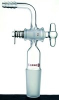Synthware 90 degree vacuum adapter with glass stopcock, male Joint: ST/NS 19/22