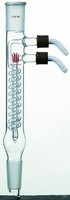 Synthware coil-style reflux condenser with removable hose connections, Joint: ST/NS 24/40, hose size