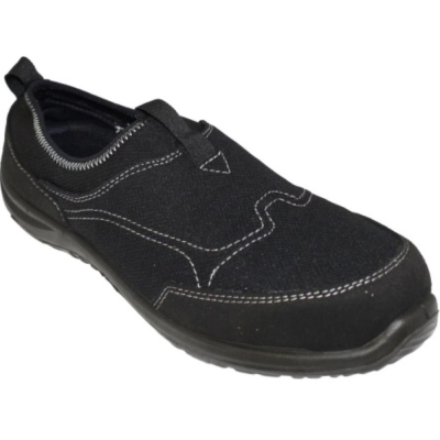 Tegid Black slip on safety trainers Black Size 5